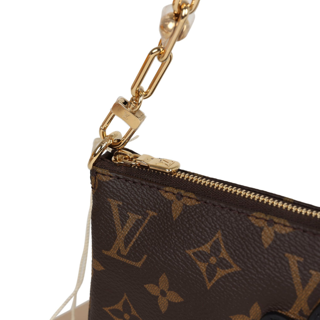Louis Vuitton X Takashi Murakami Panda Pochette Accessories Brown Monogram Gold Hardware