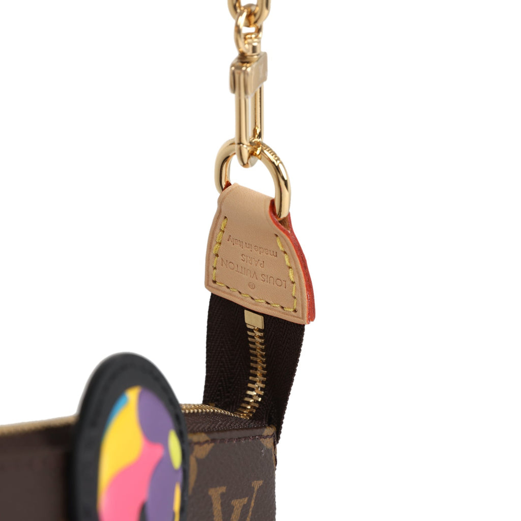 Louis Vuitton X Takashi Murakami Panda Pochette Accessories Brown Monogram Gold Hardware