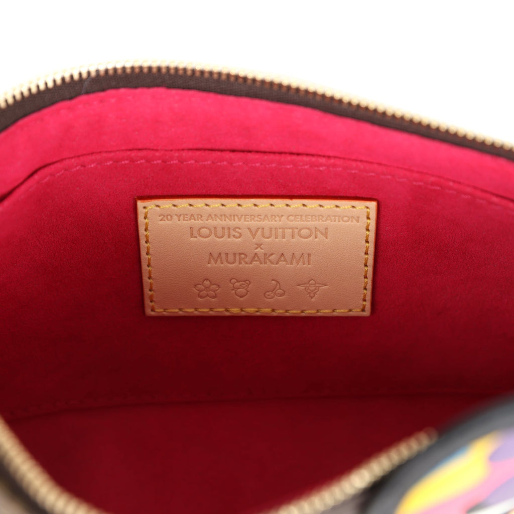 Louis Vuitton X Takashi Murakami Panda Pochette Accessories Brown Monogram Gold Hardware