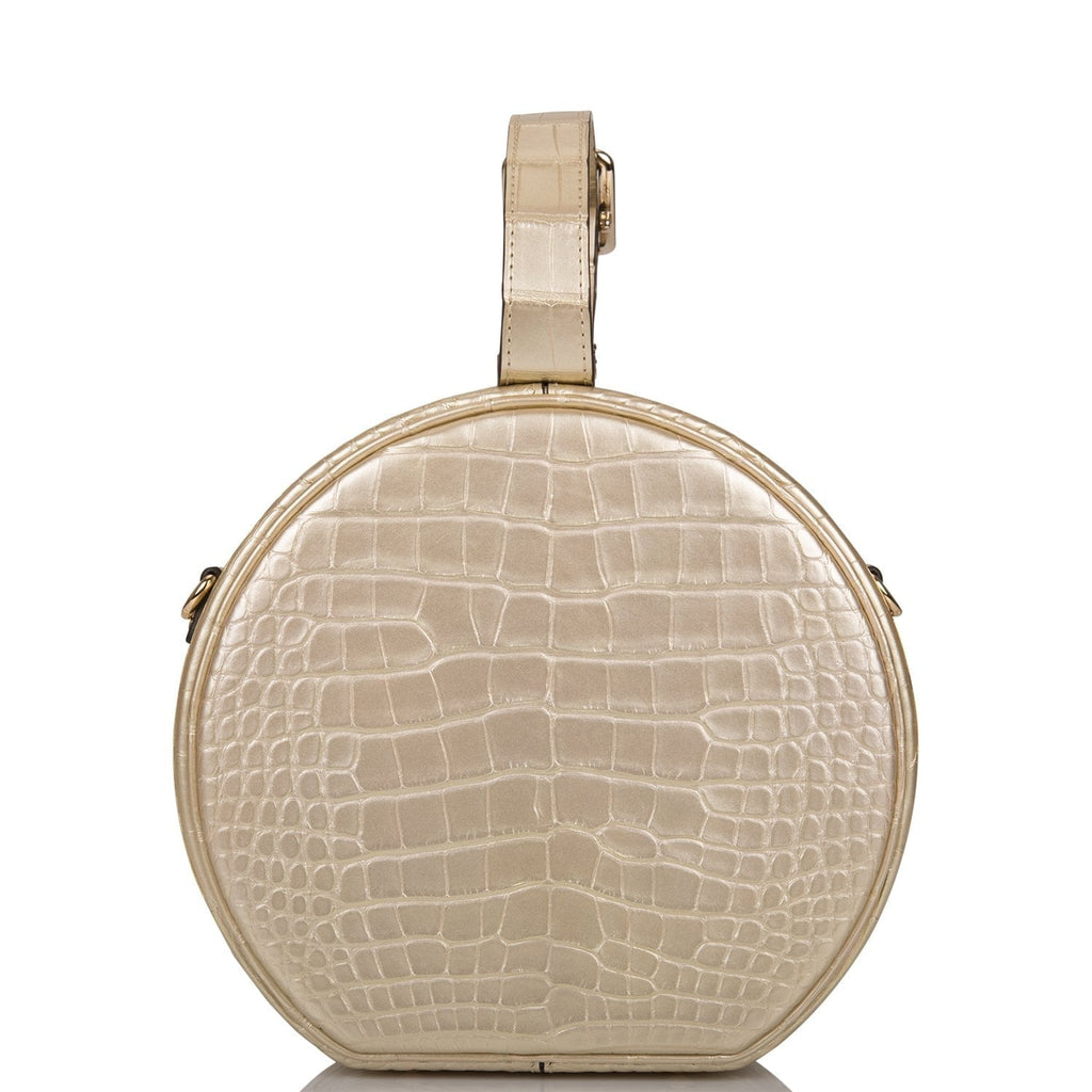 Louis Vuitton Gold Matte Alligator Petite Boite Chapeau