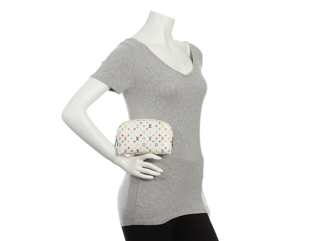 Louis Vuitton White Multicolore Monogram Cosmetic Pouch