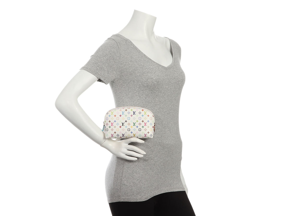 Louis Vuitton White Multicolore Monogram Cosmetic Pouch