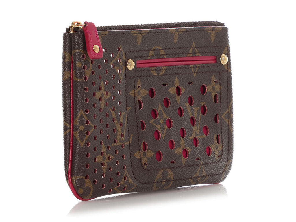 Louis Vuitton Monogram and Fuchsia Perforated Zip Pouch