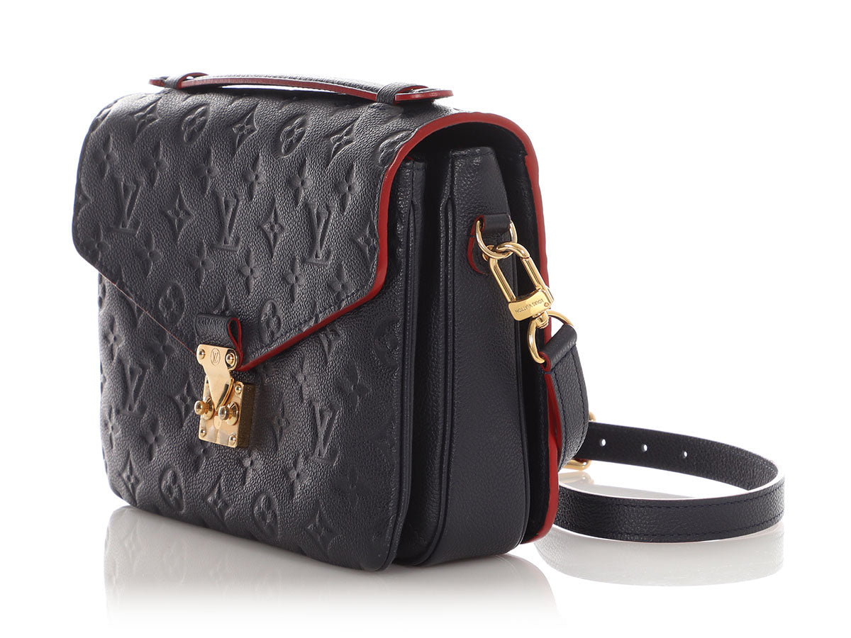 Louis Vuitton Navy and Rouge Empreinte Pochette MÃ©tis