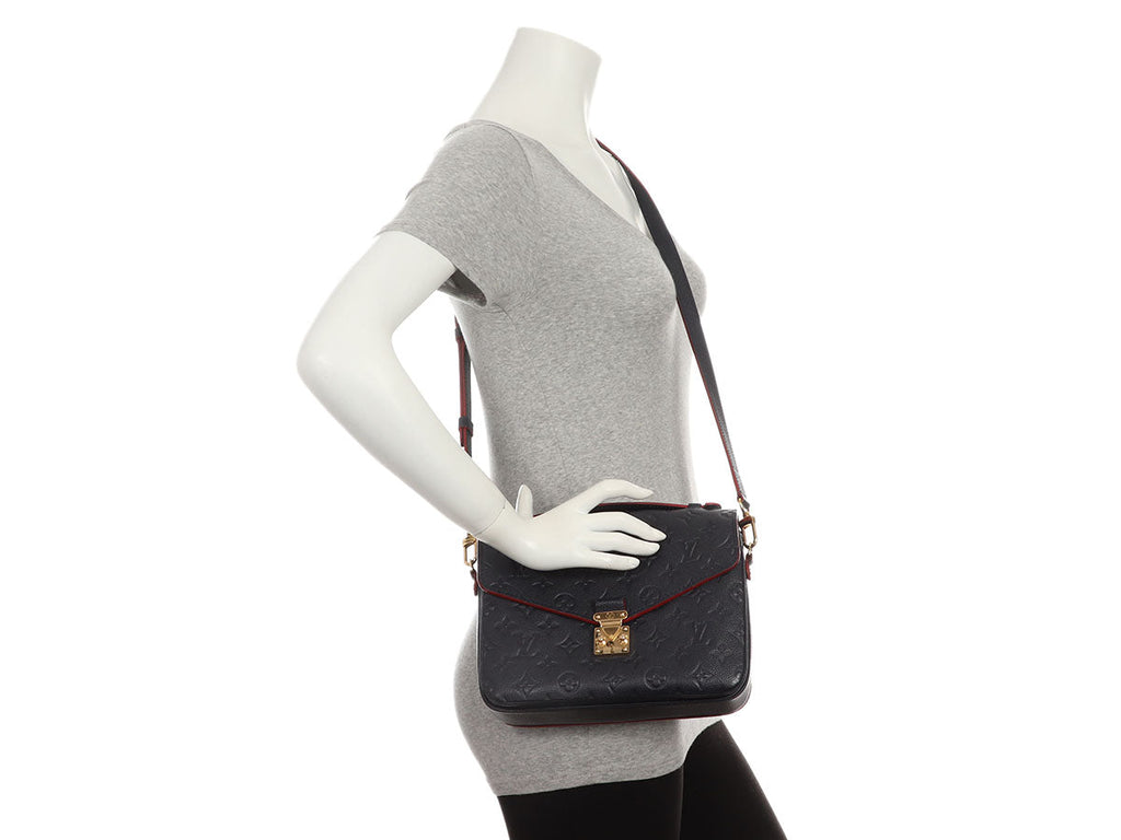 Louis Vuitton Navy and Rouge Empreinte Pochette MÃ©tis