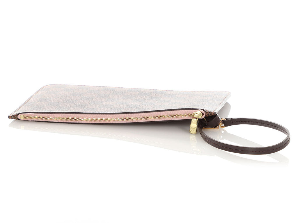 Louis Vuitton Damier EbÃ¨ne and Rose Ballerine Neverfull Pouch MM/GM