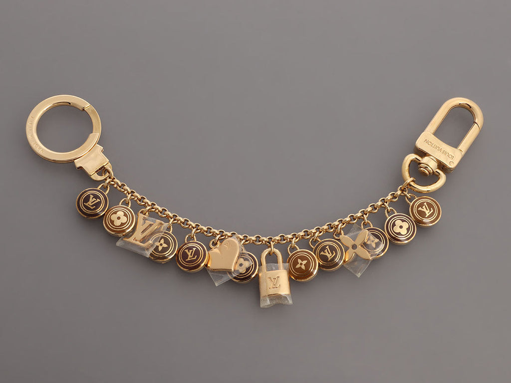 Louis Vuitton Brown Pastilles Gold Tone Chain Bag Charm / Key Holder