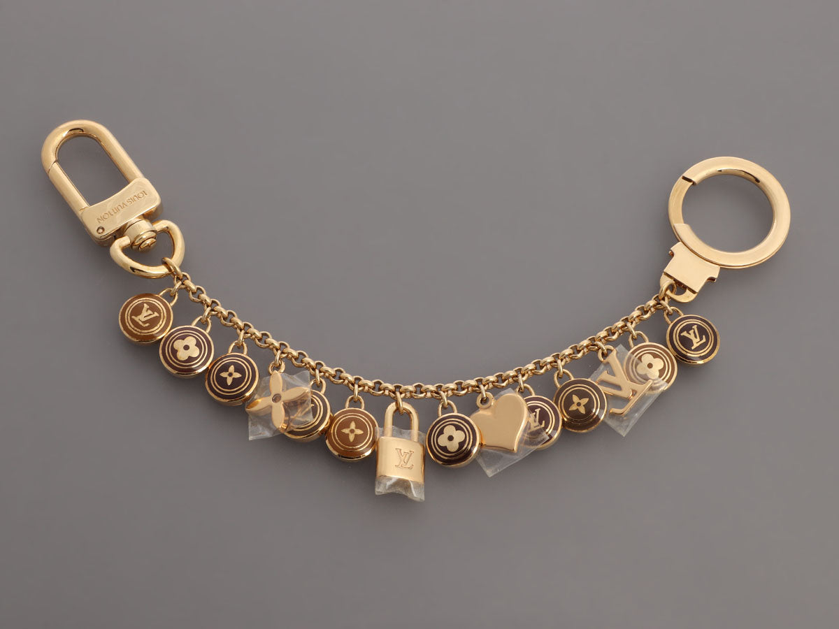 Louis Vuitton Brown Pastilles Gold Tone Chain Bag Charm / Key Holder