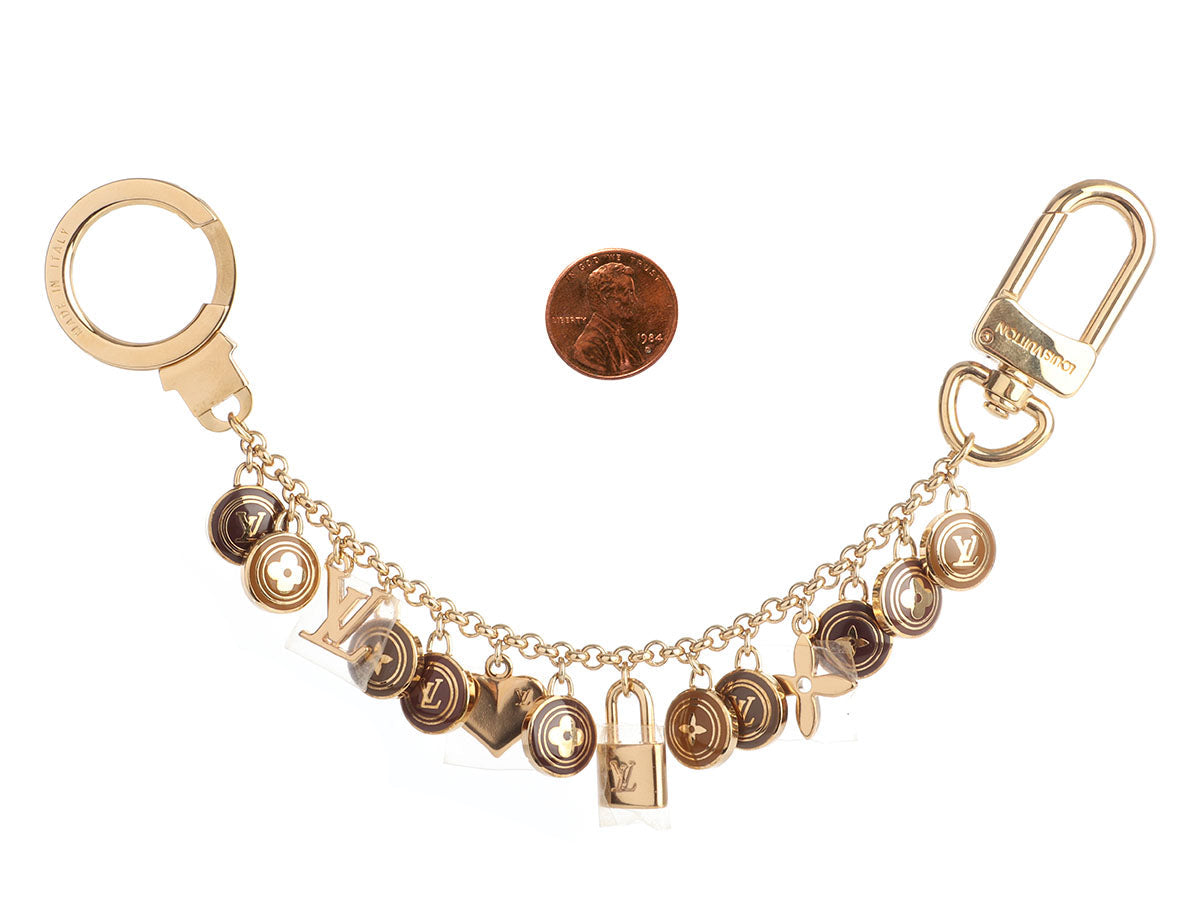 Louis Vuitton Brown Pastilles Gold Tone Chain Bag Charm / Key Holder