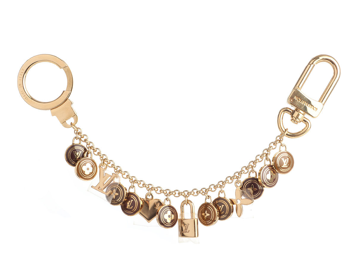 Louis Vuitton Brown Pastilles Gold Tone Chain Bag Charm / Key Holder