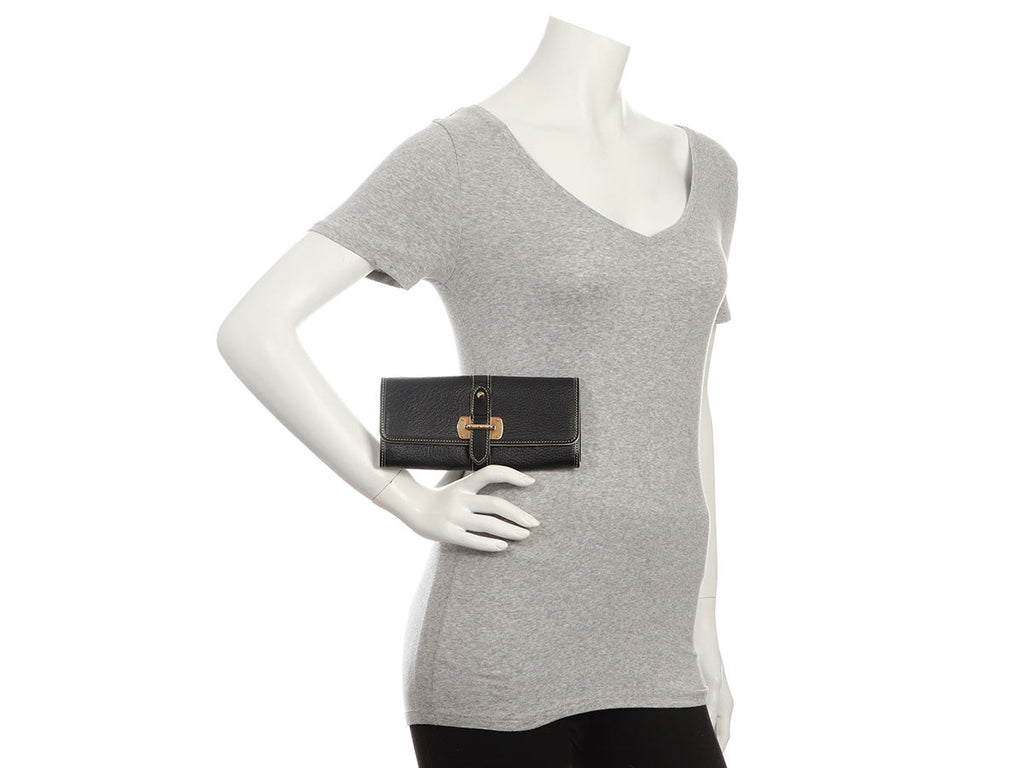 Louis Vuitton Black Suhali Le Favori Wallet