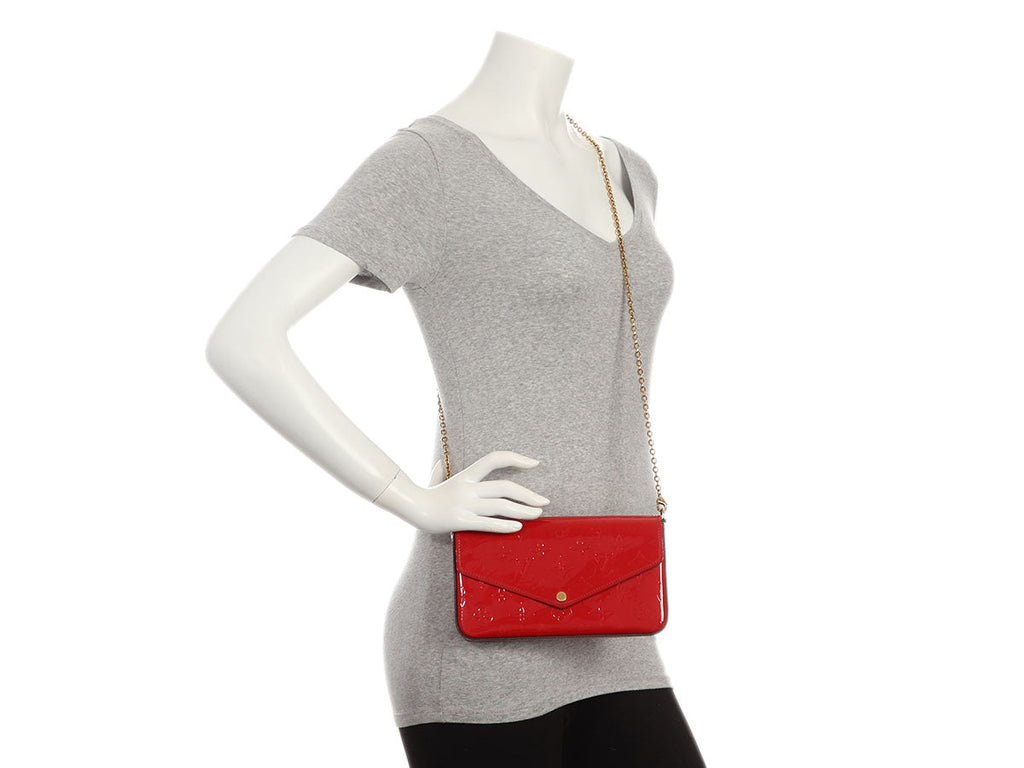 Louis Vuitton Red Vernis FÃ©licie Pochette