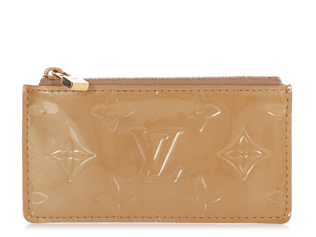 Louis Vuitton Beige Perle Vernis Key Pouch