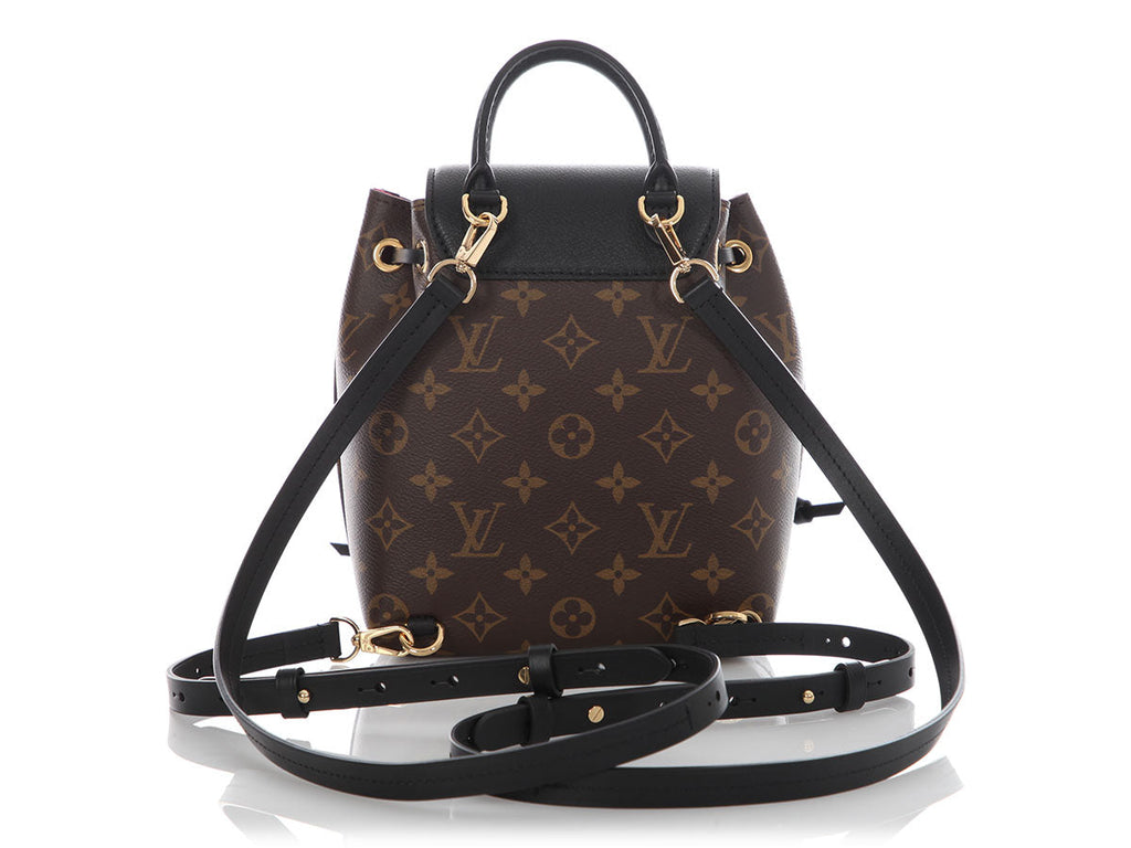 Louis Vuitton Monogram and Black Leather Montsouris BB NM