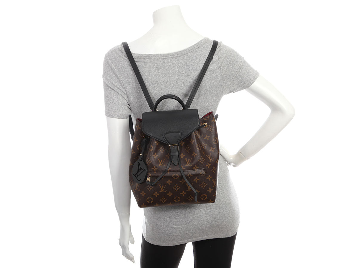 Louis Vuitton Monogram and Black Leather Montsouris PM NM
