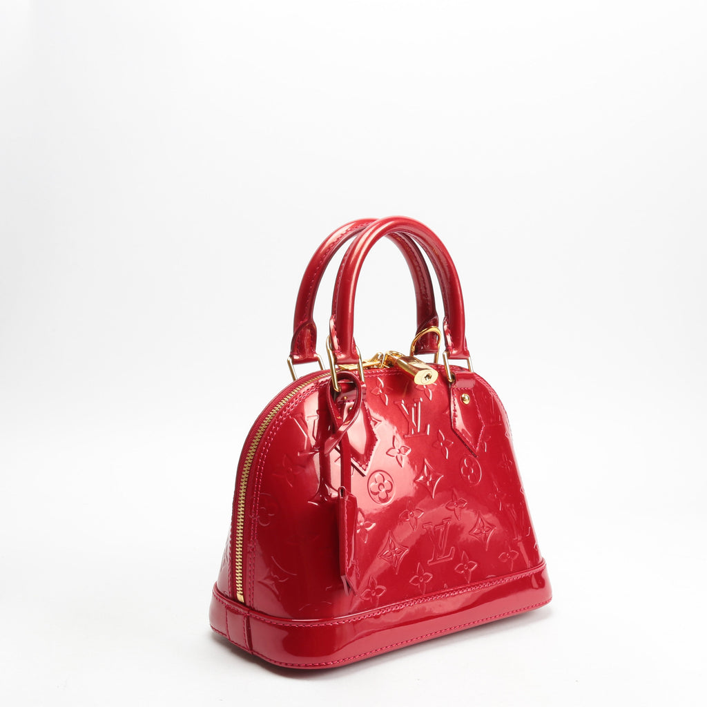 LOUIS VUITTON Monogram Vernis Alma BB Red