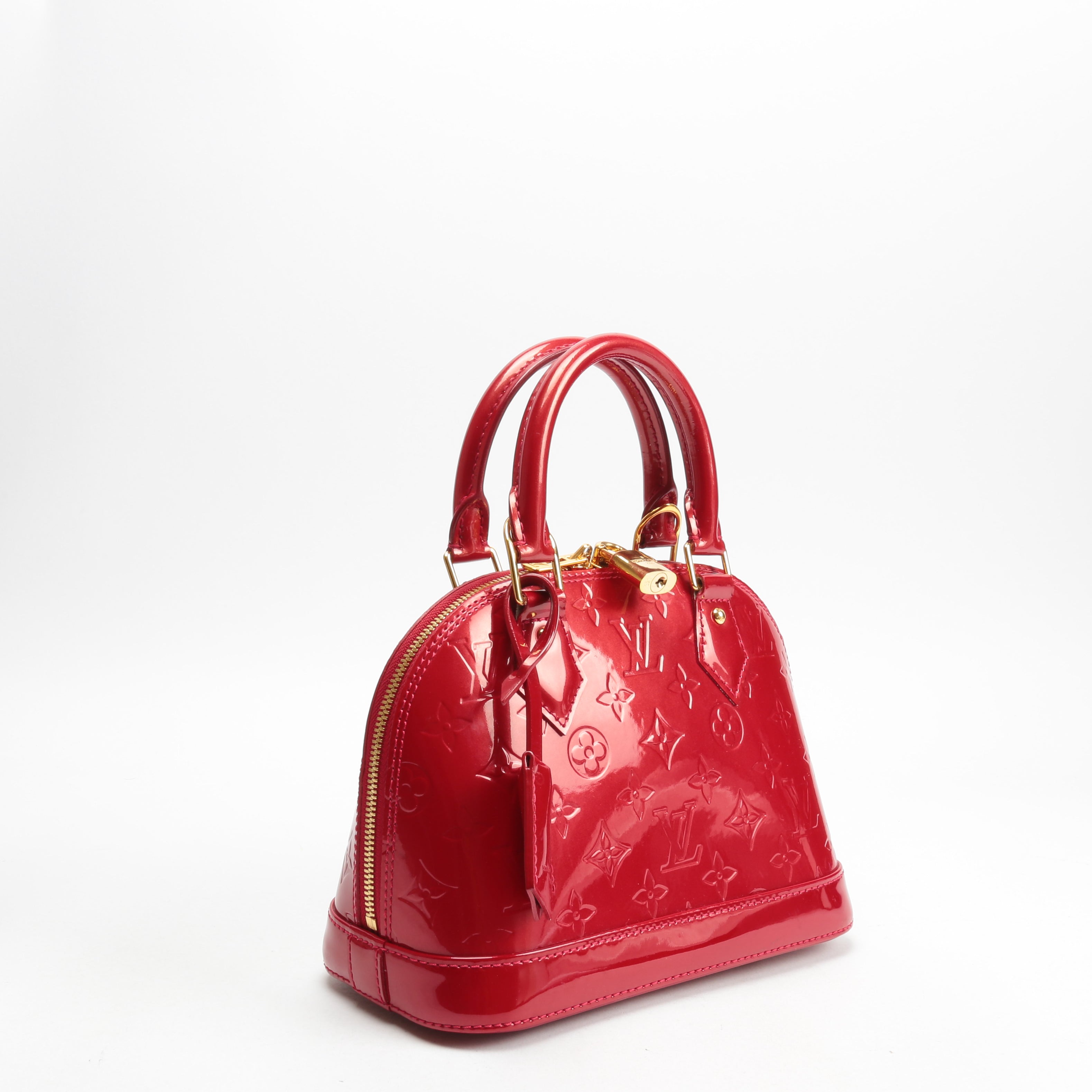 LOUIS VUITTON Monogram Vernis Alma BB Red