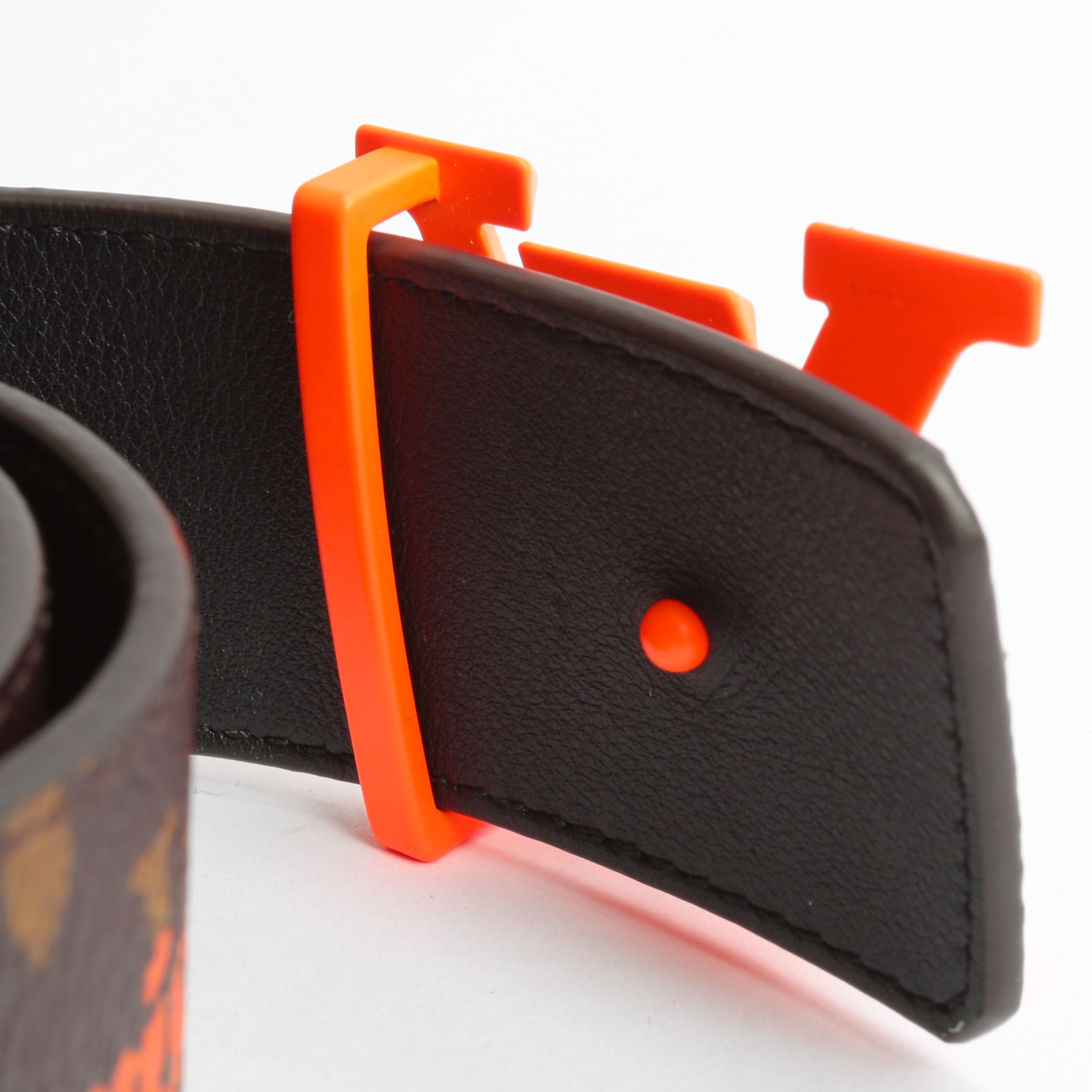 LOUIS VUITTON Pyramide 40 MM Reversable Belt Mono w/orange