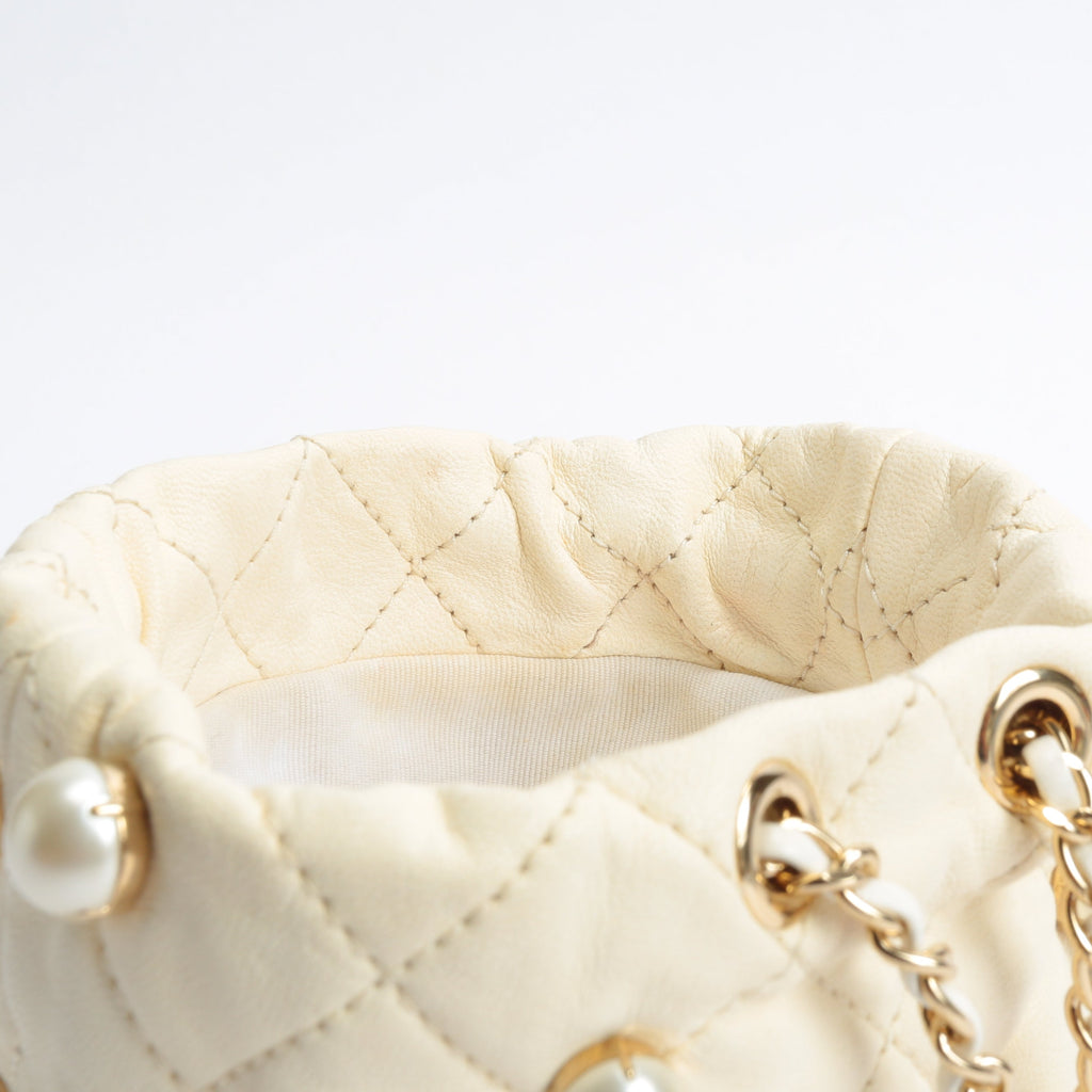 CHANEL Quilted Mini About Pearls Drawstring - OUTLET FINAL SALE