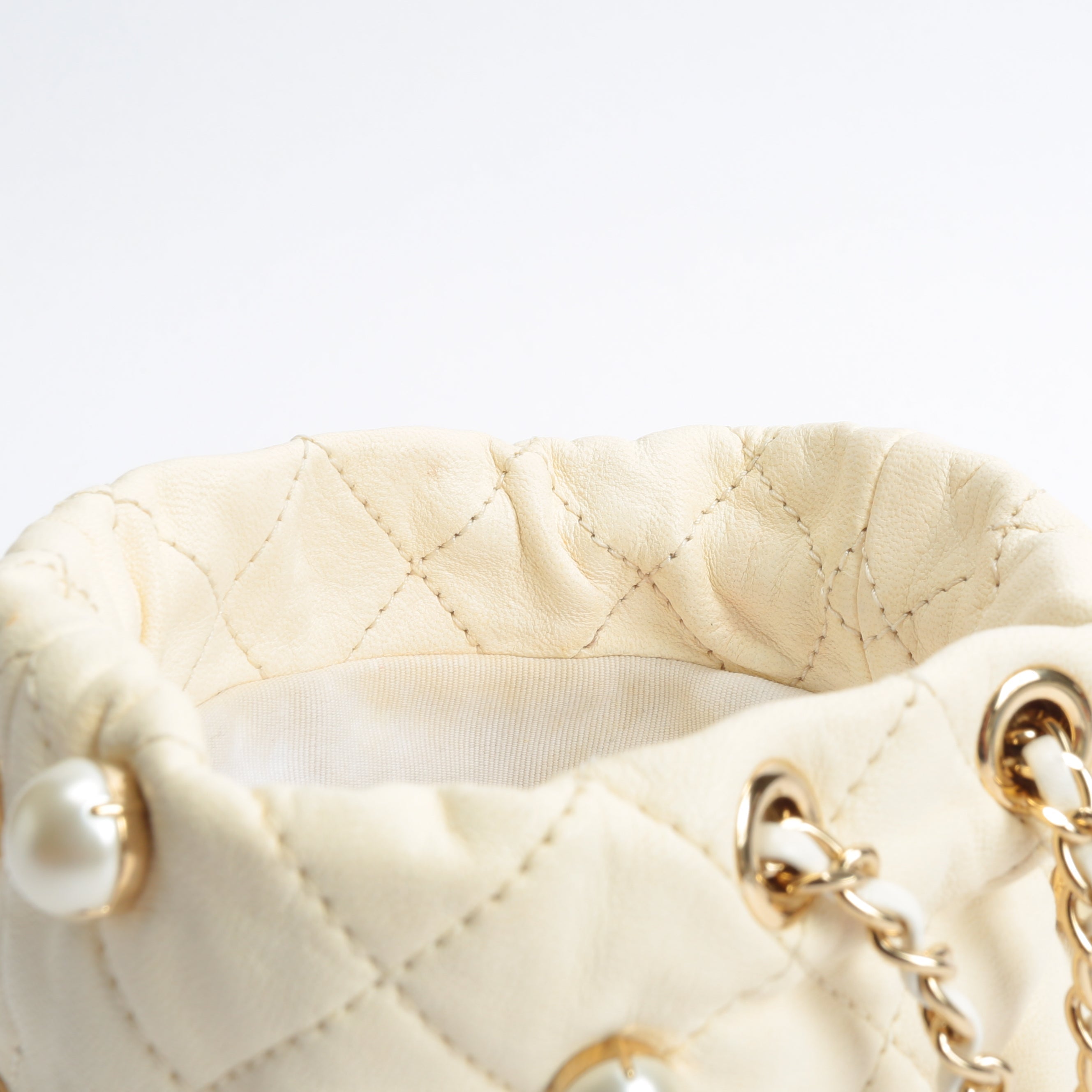 CHANEL Quilted Mini About Pearls Drawstring - OUTLET FINAL SALE