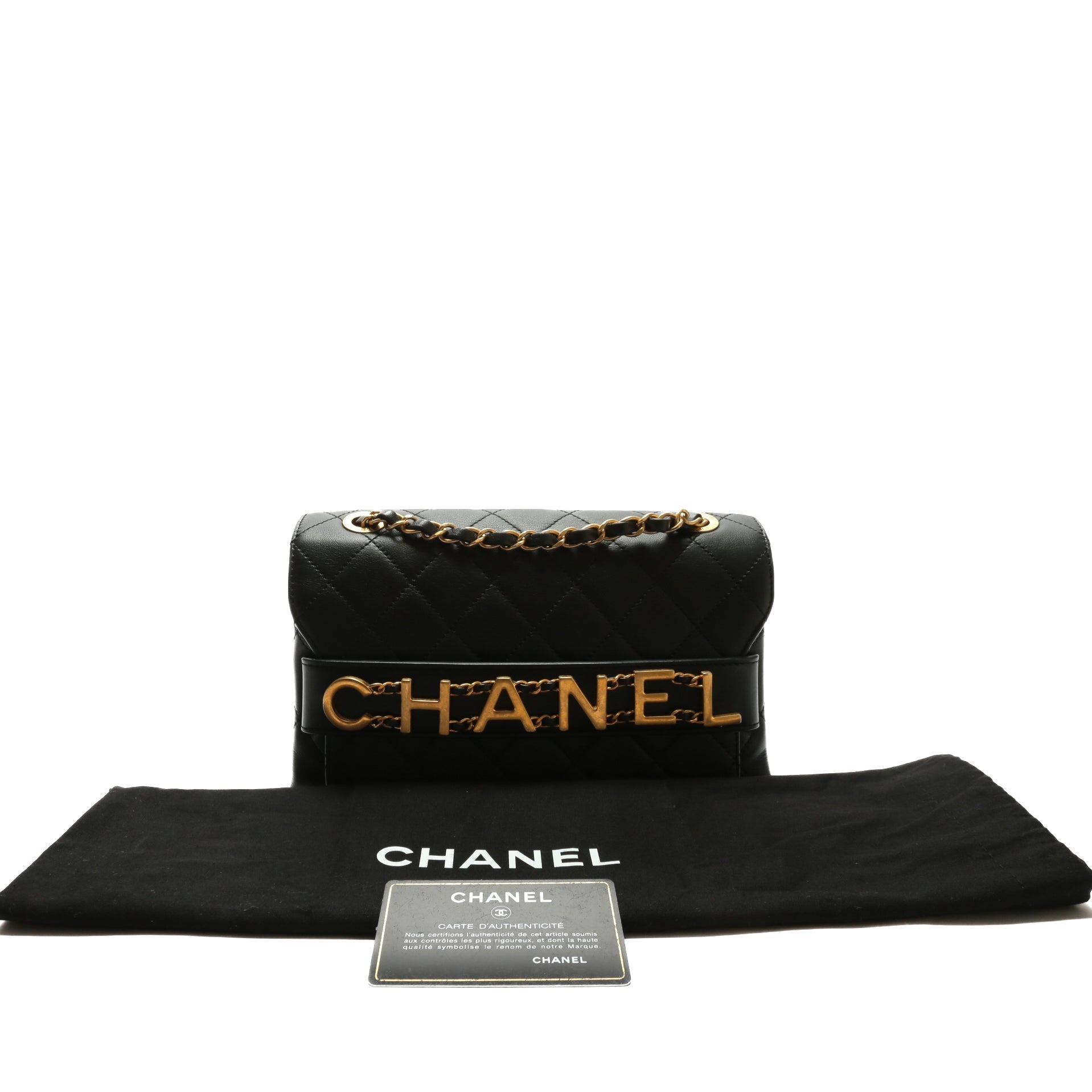 CHANEL 2020 Medium Enchained Flap Bag-Black