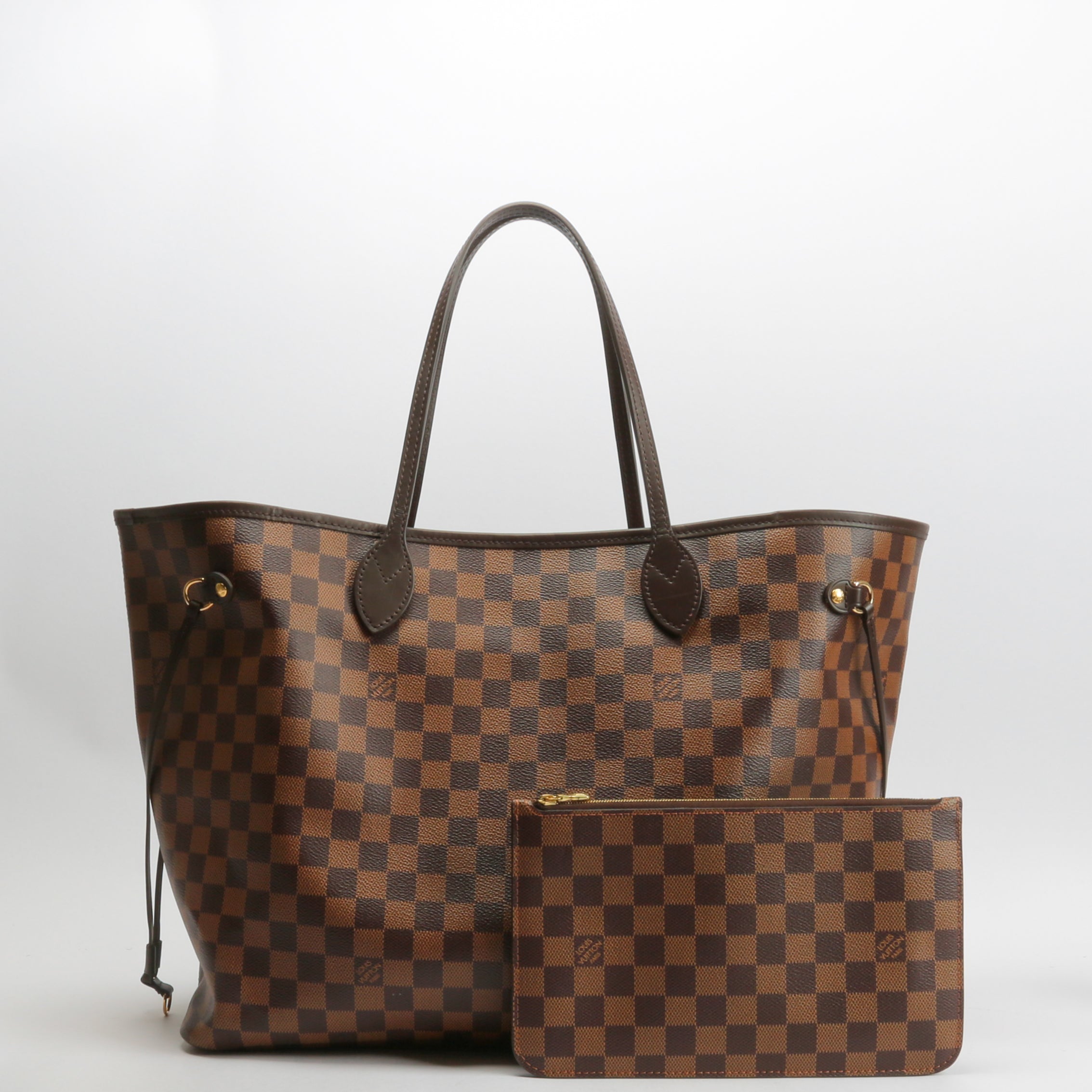 LOUIS VUITTON Neverfull GM Damier Ebene w/Pouch