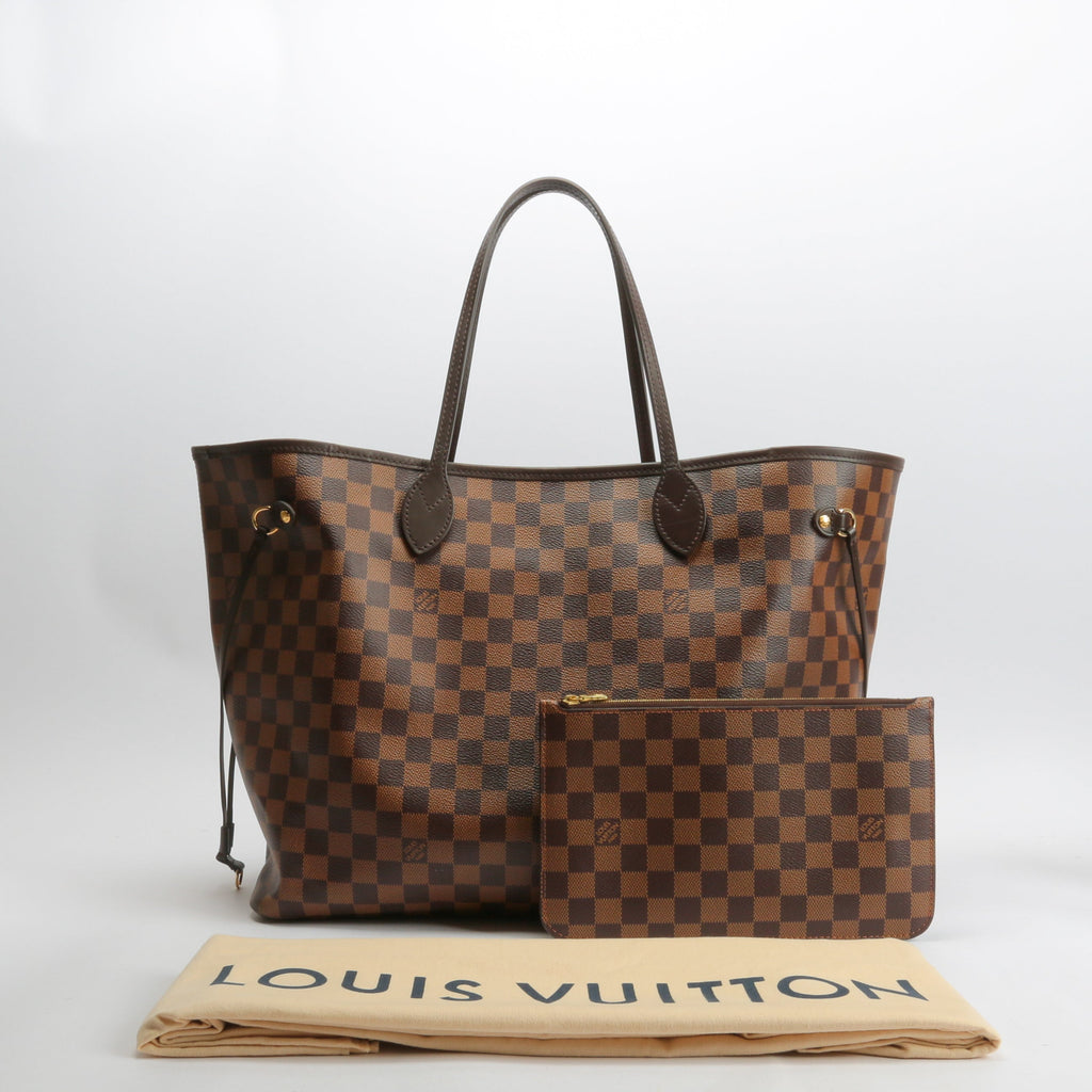 LOUIS VUITTON Neverfull GM Damier Ebene w/Pouch