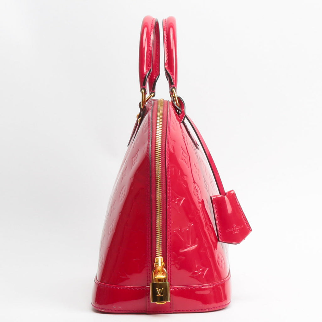 LOUIS VUITTON Monogram Vernis Alma MM Red