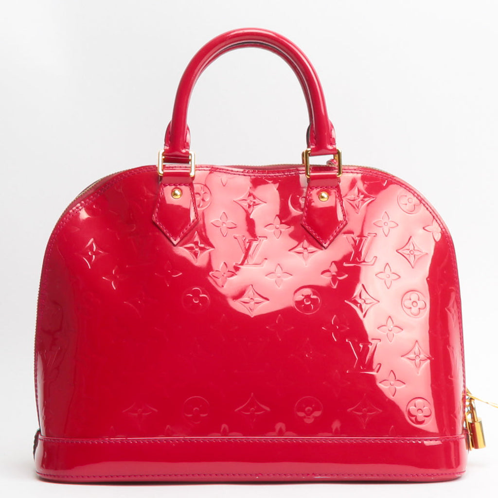 LOUIS VUITTON Monogram Vernis Alma MM Red