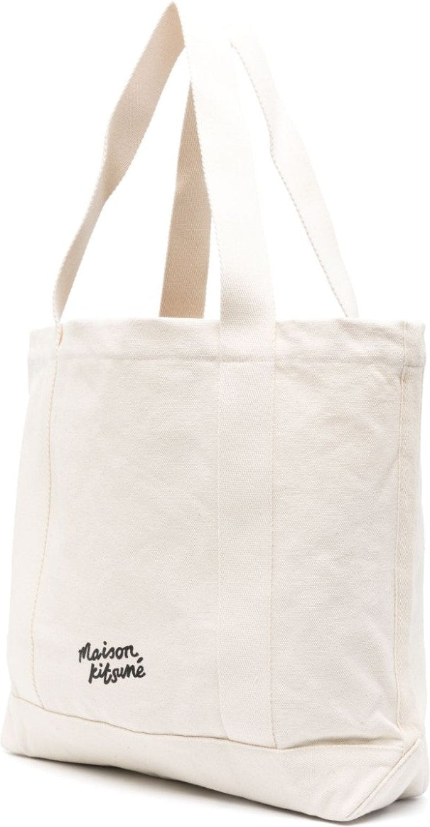 FOX HEAD COTTON TOTE BAG - BEIGE