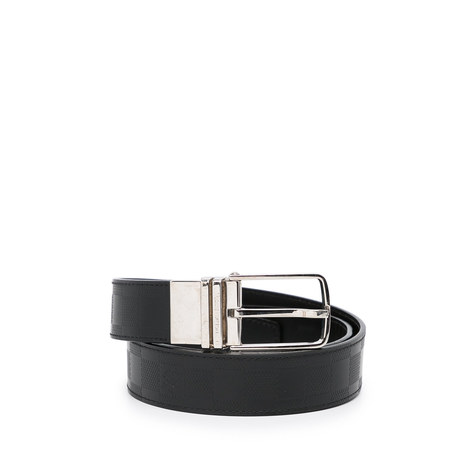 Black Louis Vuitton Damier Infini Boston Reversible Belt EU 95