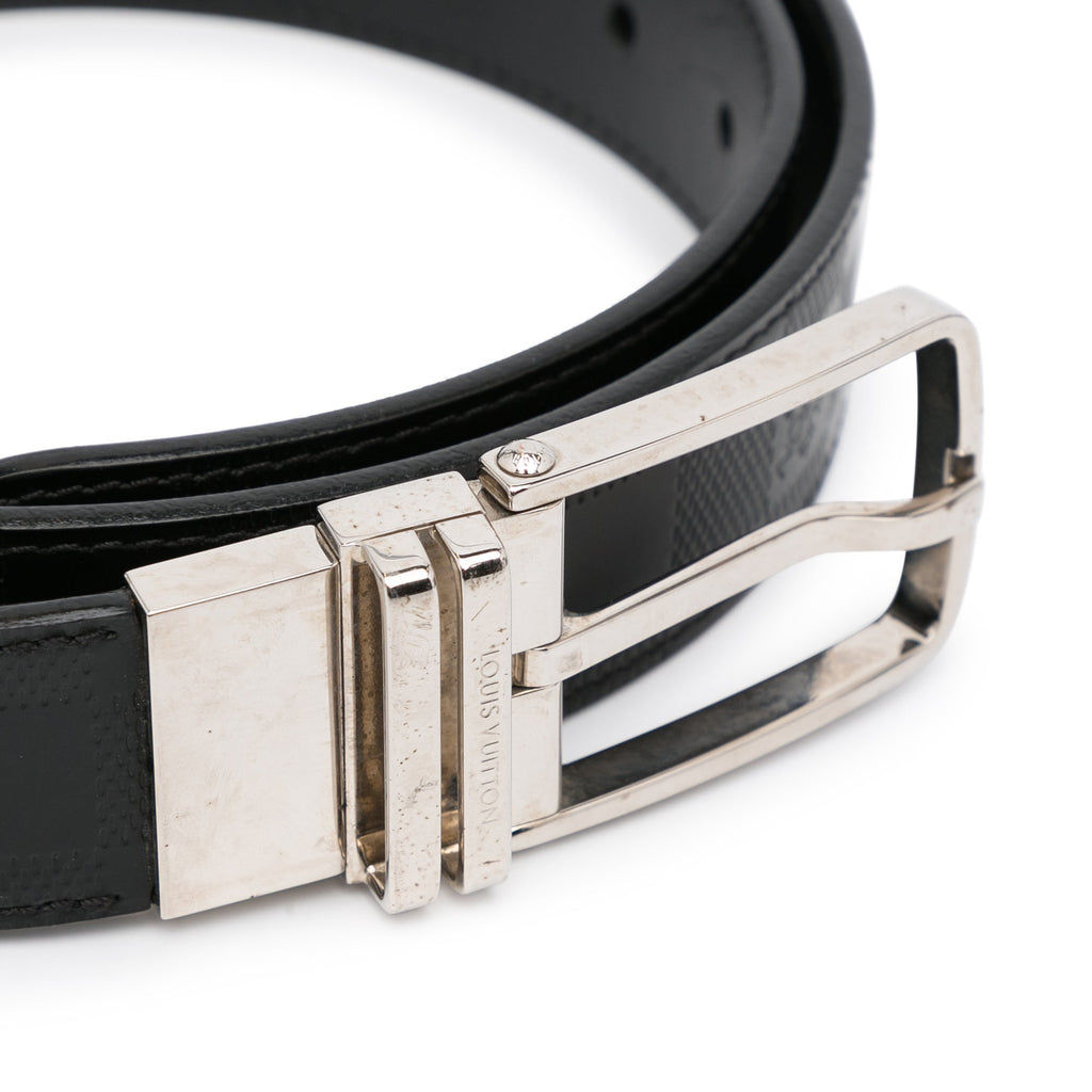Black Louis Vuitton Damier Infini Boston Reversible Belt EU 95