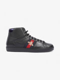 Gucci Bee Ace High-Top Black / Gold Leather EU 45 UK 11