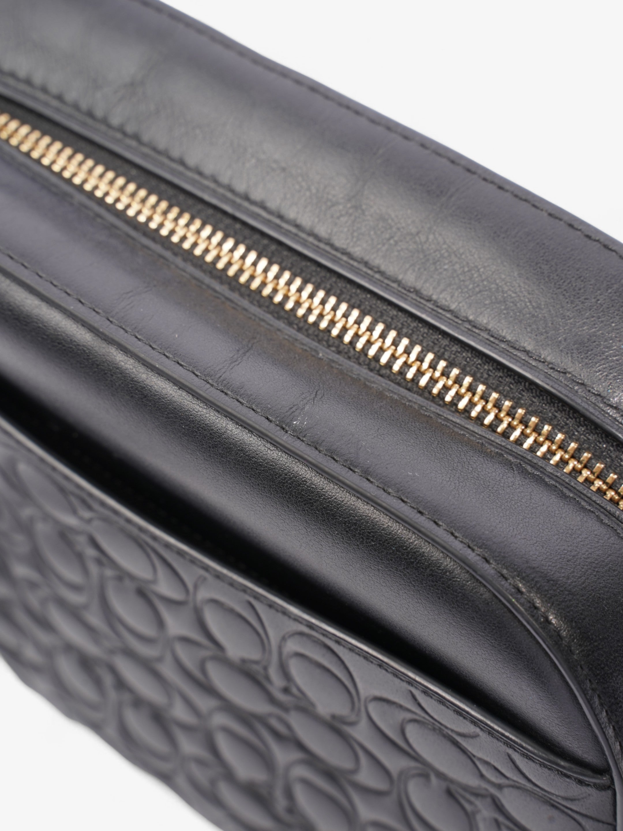 Coach Camera Bag Black Leather