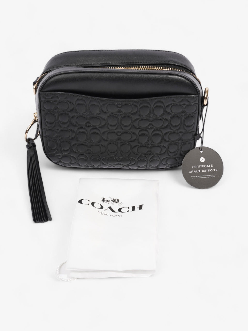 Coach Camera Bag Black Leather