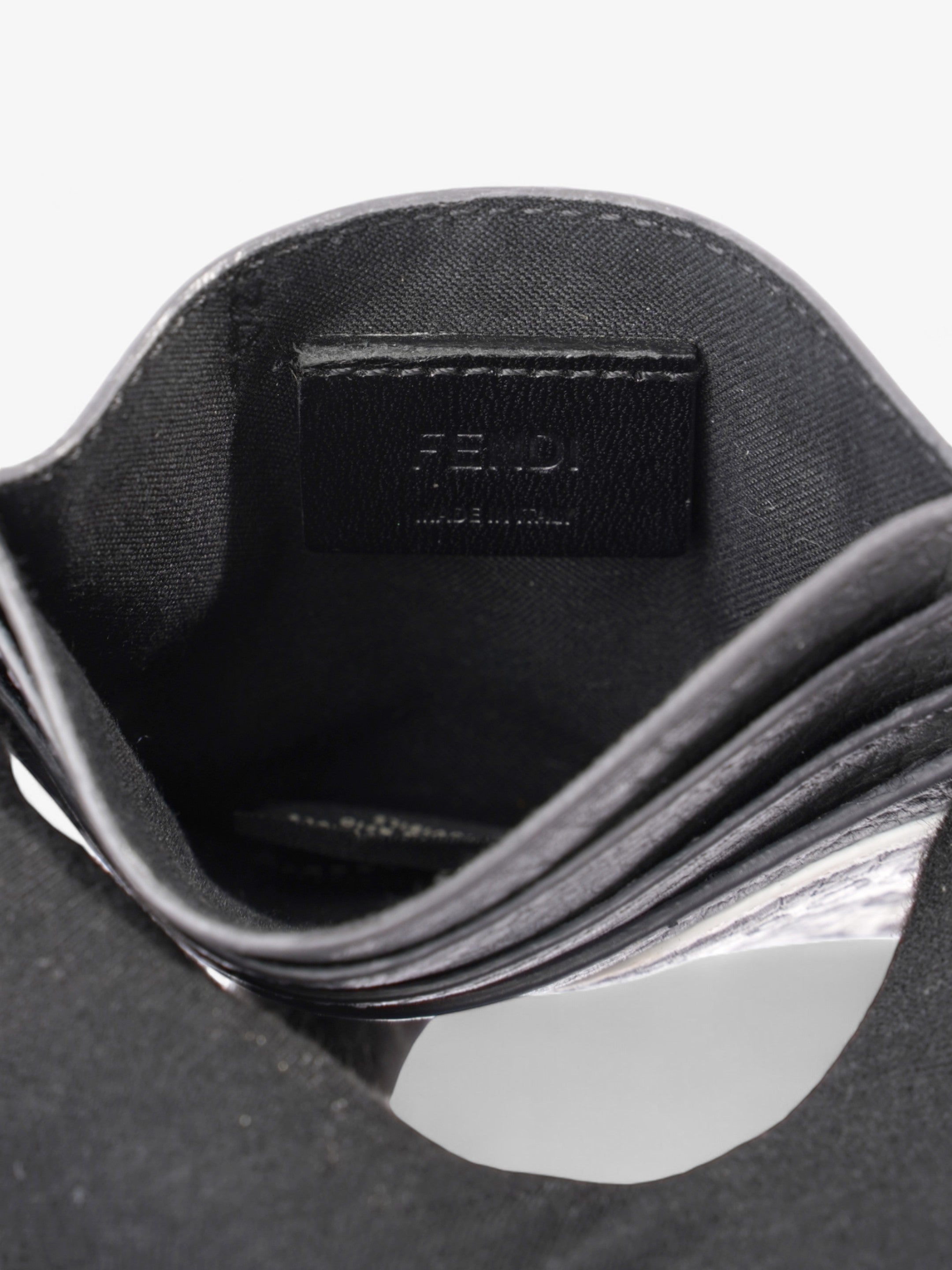 Fendi Roma Card Holder Charcoal / White Leather
