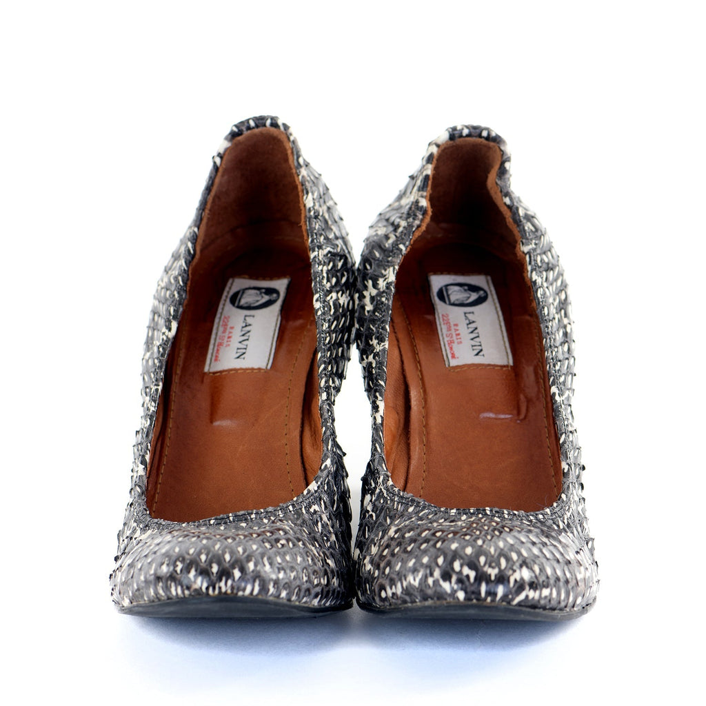 Grey Snakeskin Scrunch Wedges