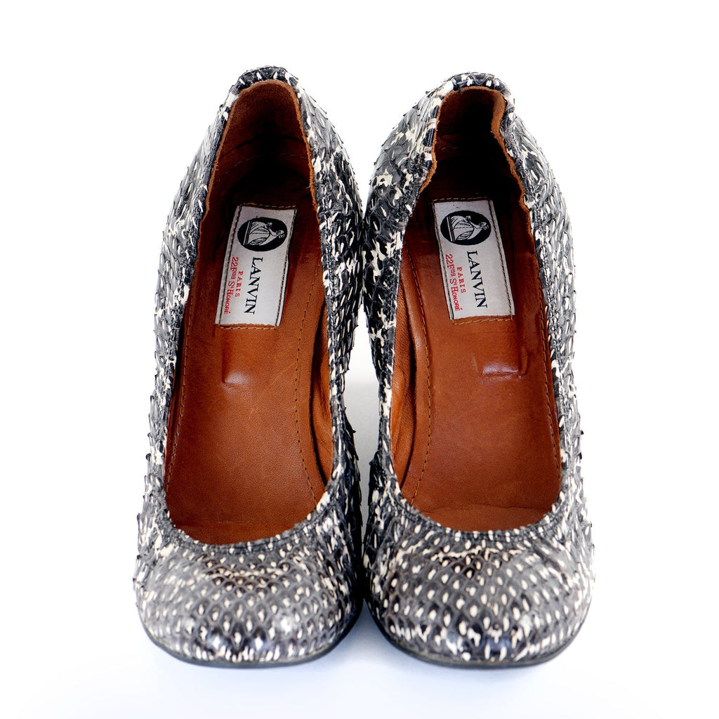 Grey Snakeskin Scrunch Wedges