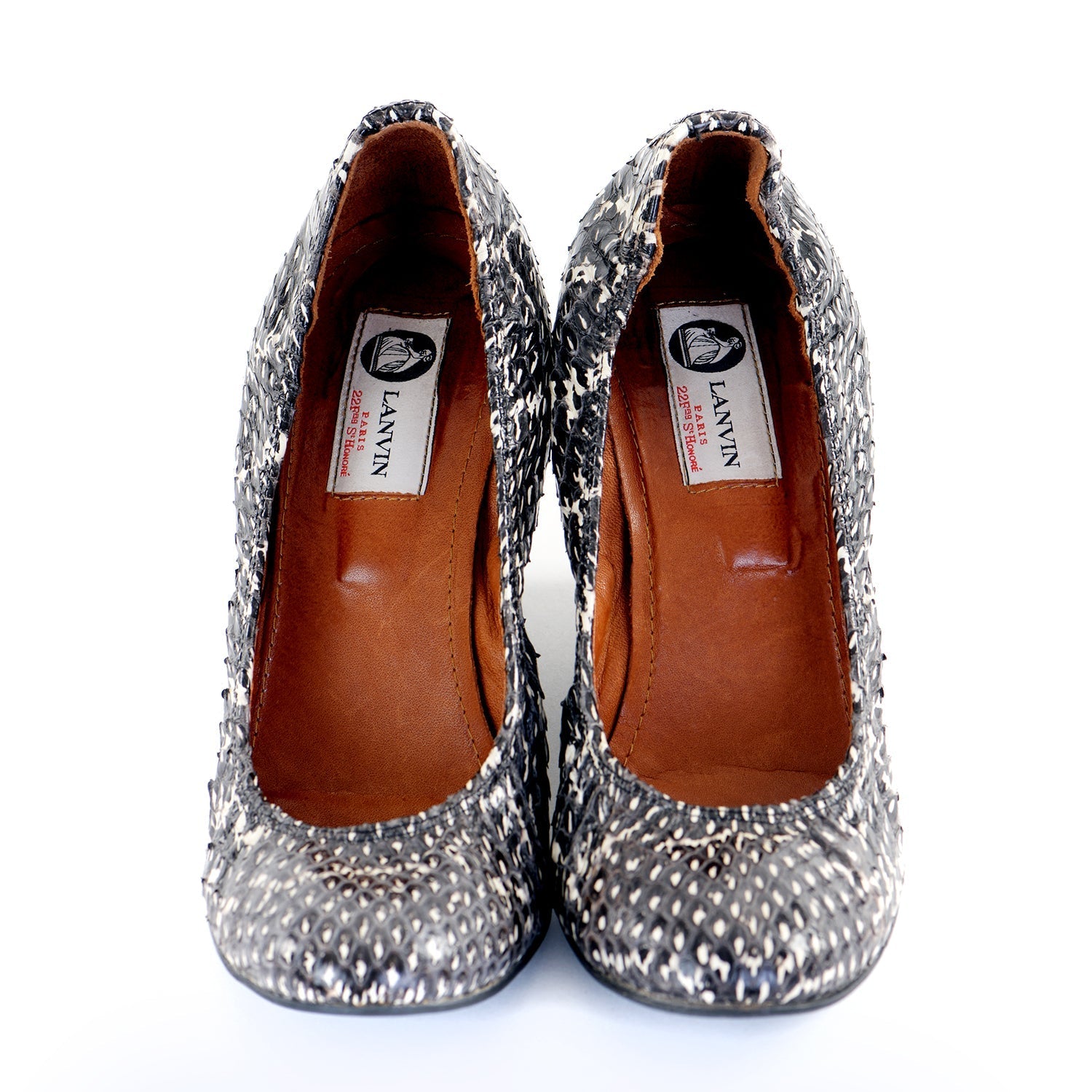 Grey Snakeskin Scrunch Wedges