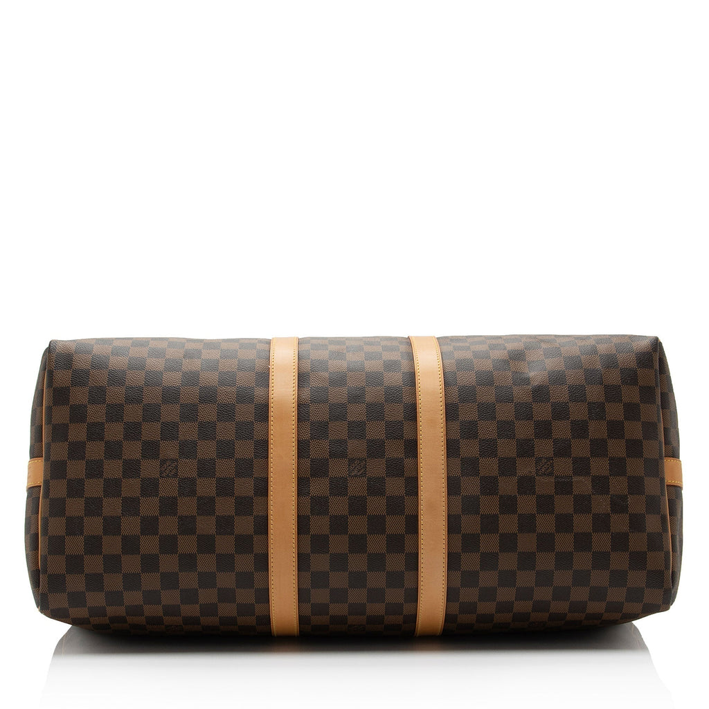 Louis Vuitton Damier Ebene Keepall Bandouliere 55 Duffle Bag