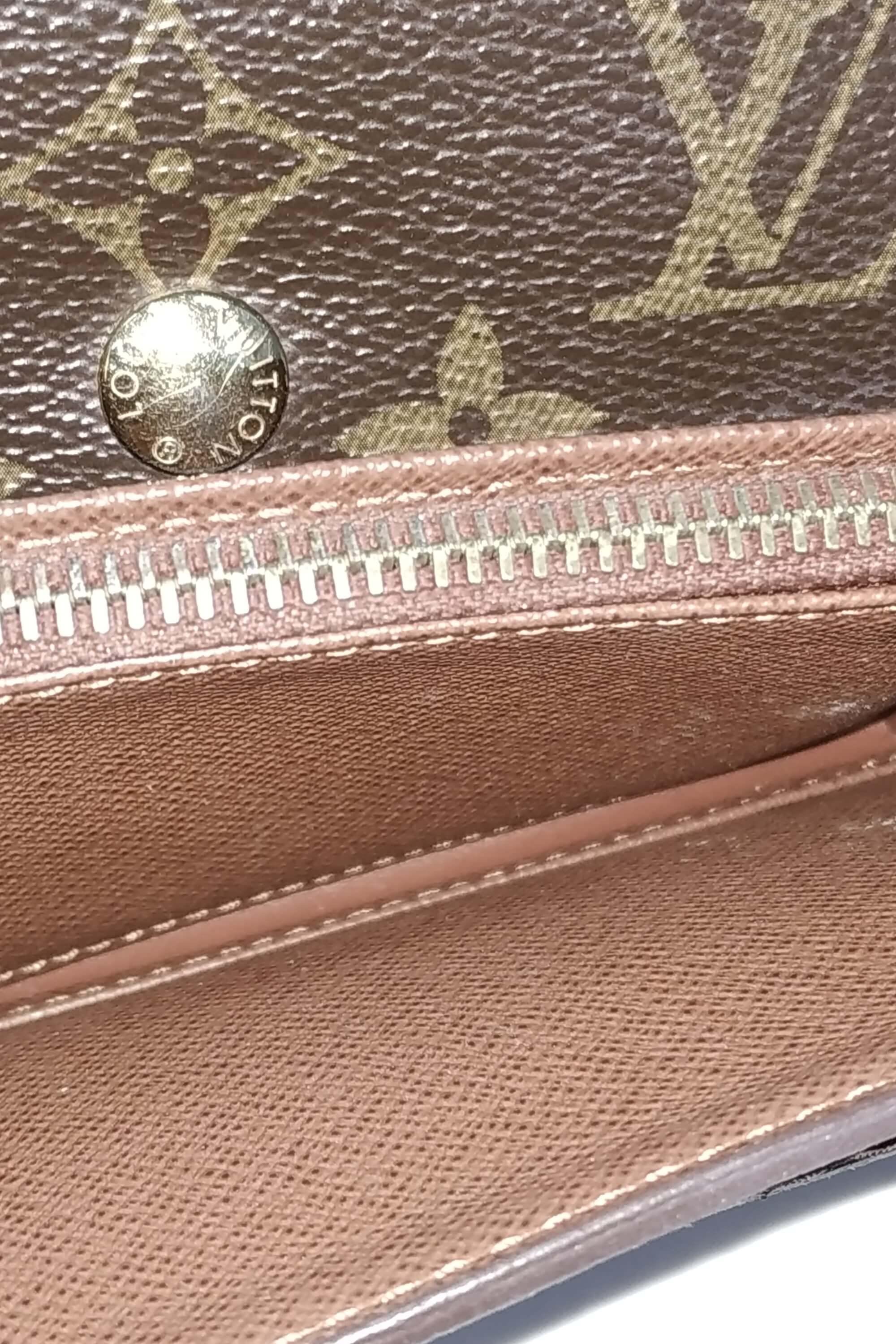 Monogram Travel Wallet Brown