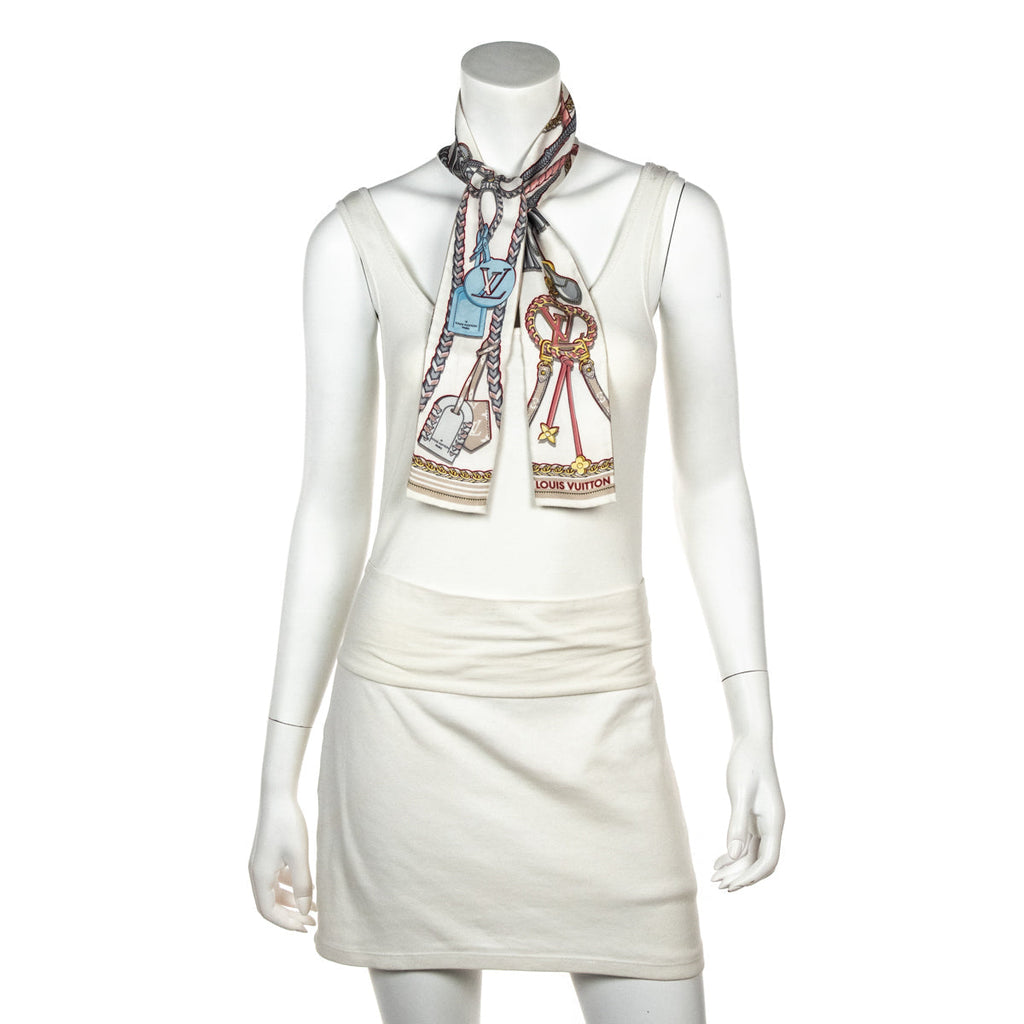 Louis Vuitton Beige Silk Mix & Straps Bandeau Scarf
