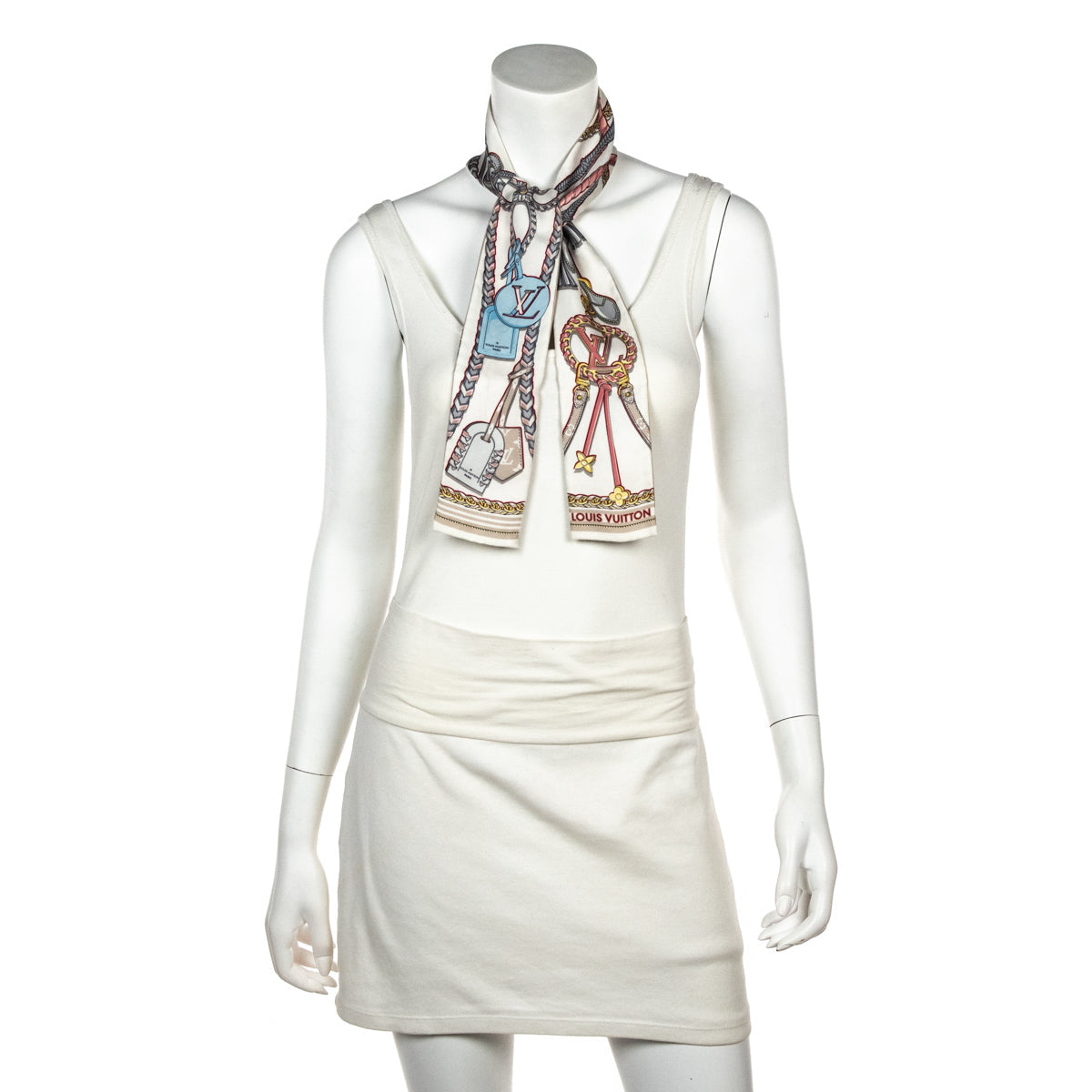 Louis Vuitton Beige Silk Mix & Straps Bandeau Scarf