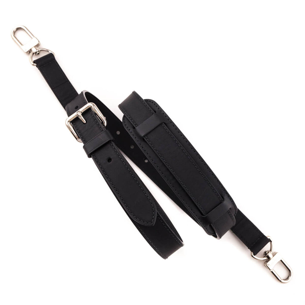 Louis Vuitton Black Leather Keepall Bandouliere Strap