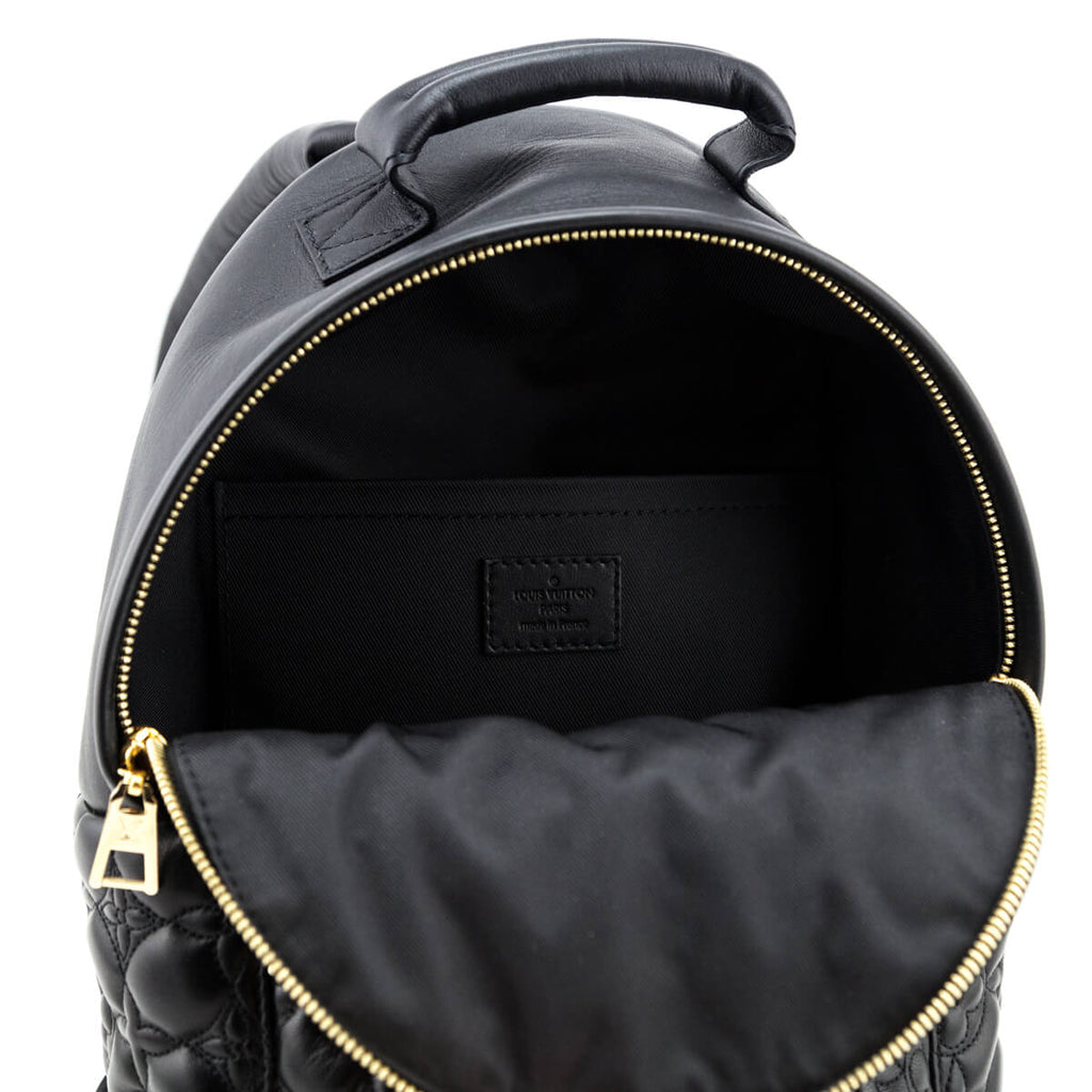 Louis Vuitton Black Lambskin Malletage Flower Palm Springs PM