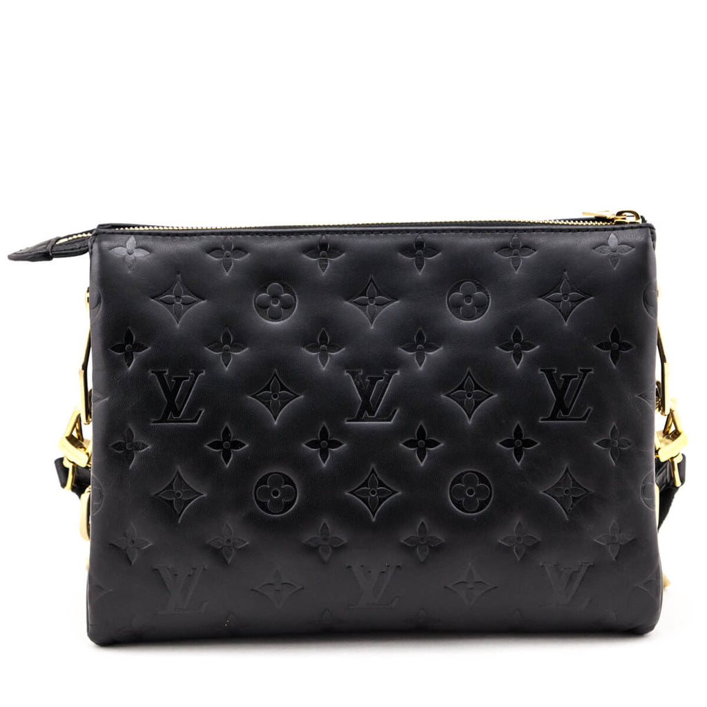 Louis Vuitton Black Monogram Embossed Lambskin Coussin PM