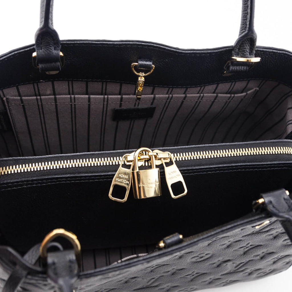 Louis Vuitton Black Monogram Empreinte Montaigne MM