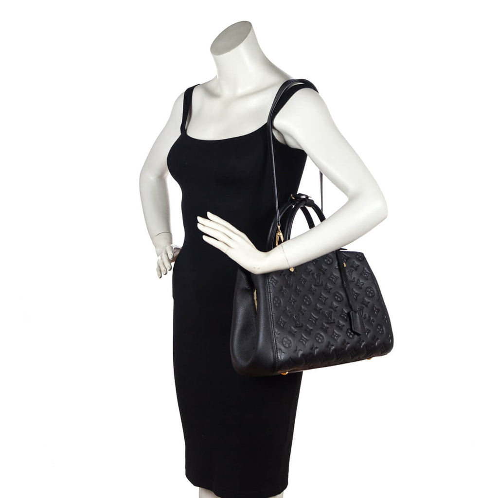 Louis Vuitton Black Monogram Empreinte Montaigne MM