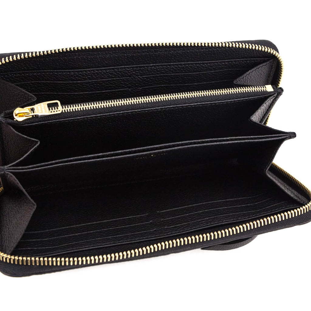 Louis Vuitton Black Monogram Empreinte Zippy Wallet NM