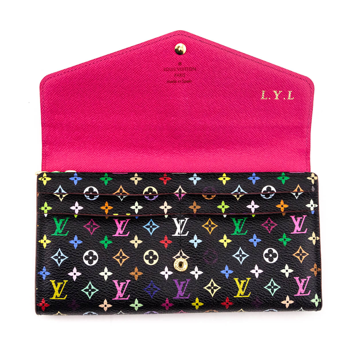Louis Vuitton Black Monogram Multicolore Sarah Wallet NM